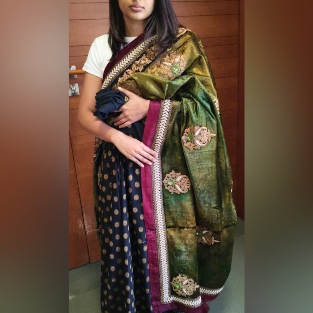 Sabyasachi Elegant Green and Gold Embroidered Saree